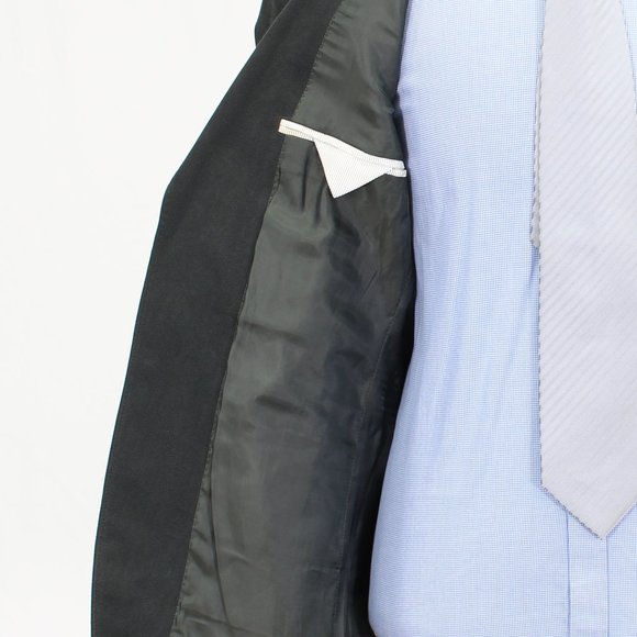 Mark & Spencer 38L Gray Solid 2-Button Sport Coat Blazer Jacket B488 - Picture 9 of 11